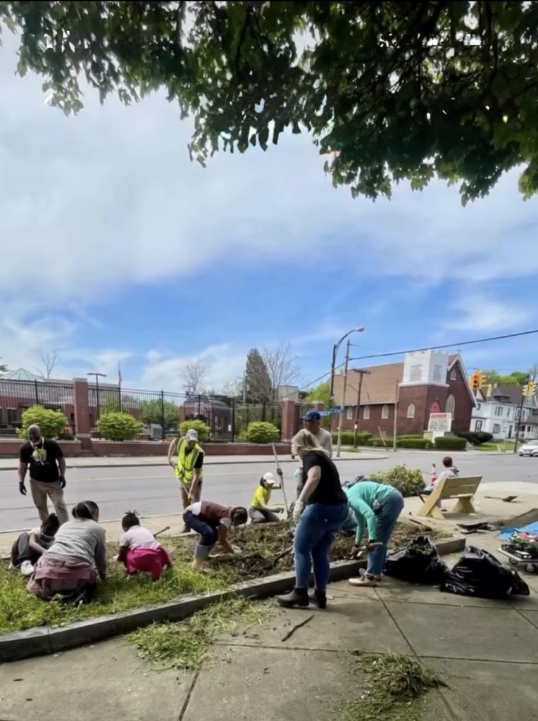 Neighborhood beautification work supported by the Foundation